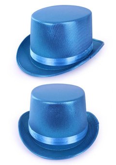 Turquoise metallic hoge hoed