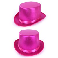Mooie roze metallic hoge hoed