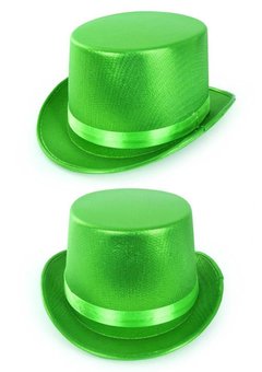 Metallic groen hoge hoed