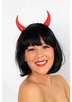 Diadeem met rode duivelshoorntjes