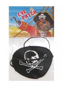 Zwarte ooglap piraat met printje