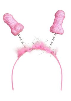 Roze diadeem met piemeltjes