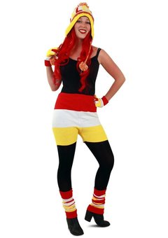 Gebreide broek rood/wit/geel