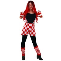 Mooie gebreide broek rood/wit voor hem en haar