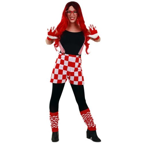 Mooie gebreide broek rood/wit voor hem en haar