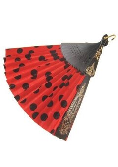 Waaier rood met stippen