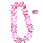 Mooie hawaii bloemenslinger in roze met licht