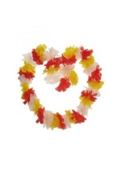 Hawaii bloemenslinger rood/wit/geel
