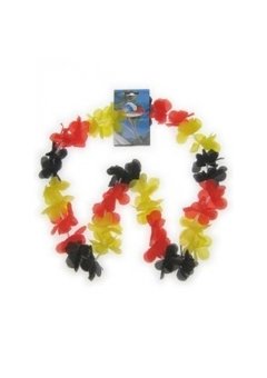 Hawaii bloemenslinger zwart/rood/geel