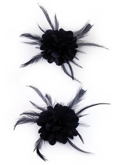 Zwarte bloem met veertjes