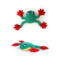 Leuke broche kikker van pluche 11 cm  met speld