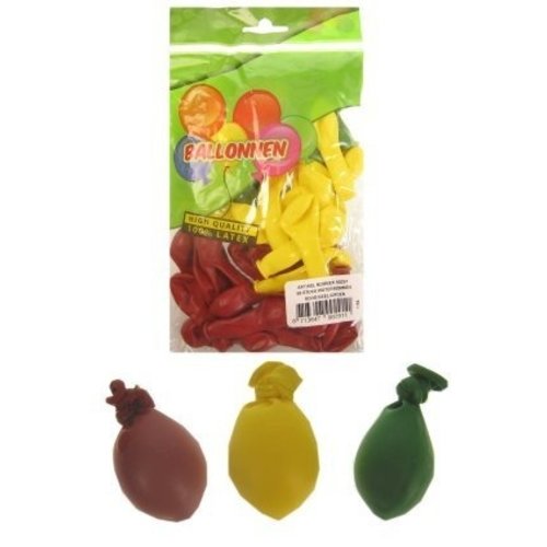 Grappige waterballonnen rood/groen/geel 50 stuks
