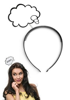 Haar band met denkwolkje