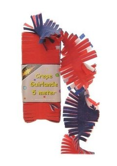 Rood wit blauwe crêpe slinger 5mtr.