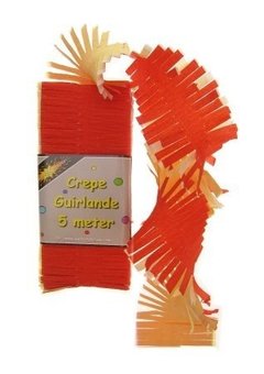 Rood wit gele crêpe slinger 5mtr.