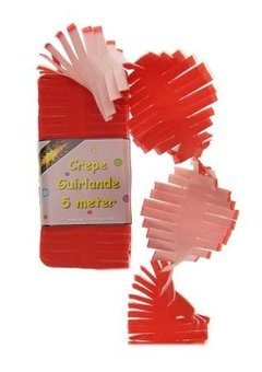 Slinger crêpe rood wit 5mtr.