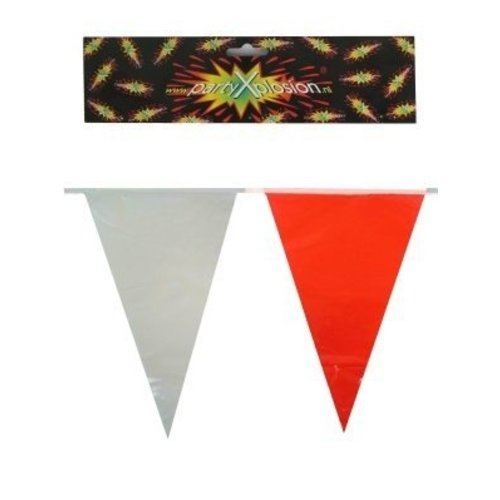 Mooie vlaggenlijn 20 rood witte vlaggen 10mtr