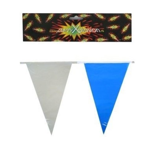 Mooie blauw witte vlaggenlijn 20 vlaggen 10mtr