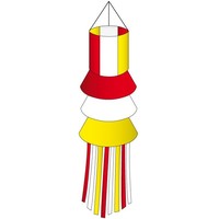 Mooie windsock met slierten rood wit geel 180cm