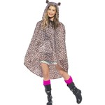 Mooie festival poncho rachel in luipaardprint unisex