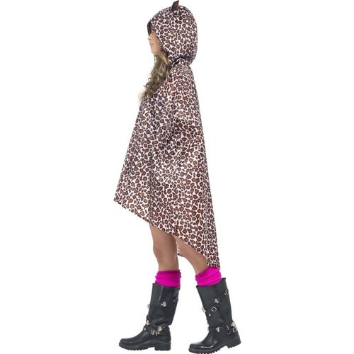 Mooie festival poncho rachel in luipaardprint unisex