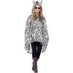 Mooie poncho Quinten met zebra print unisex