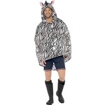 Mooie poncho Quinten met zebra print unisex