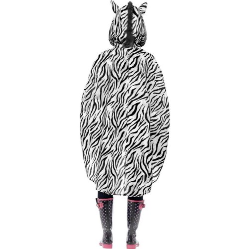 Mooie poncho Quinten met zebra print unisex