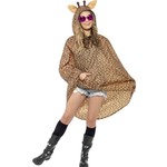 Leuke poncho met giraffen print unisex
