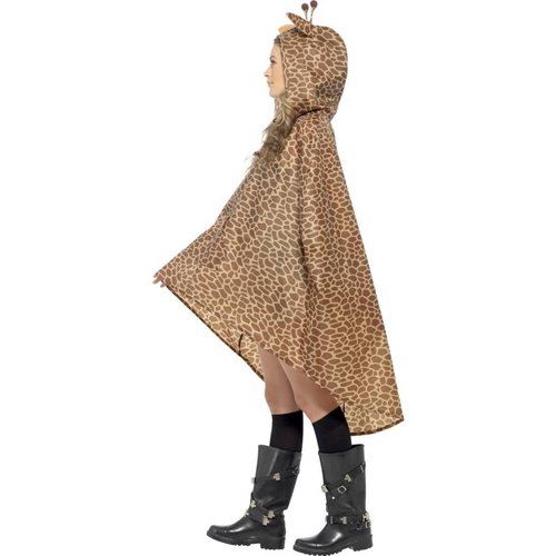 Leuke poncho met giraffen print unisex