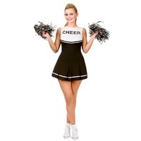 Zwart cheerleader pakje Meghan met pompoms