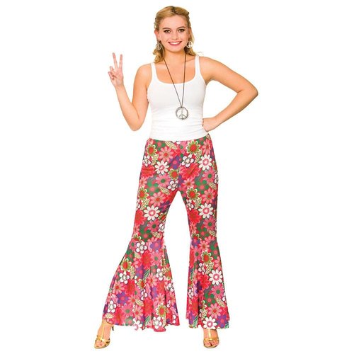 Roze hippie broek Bloem