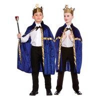 Mooie Koningsmantel Jochem in blauw met koningskroon