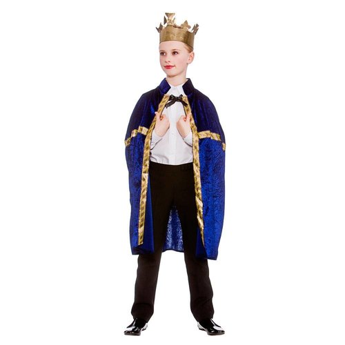 Mooie Koningsmantel Jochem in blauw met koningskroon