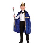 Mooie Koningsmantel Jochem in blauw met koningskroon