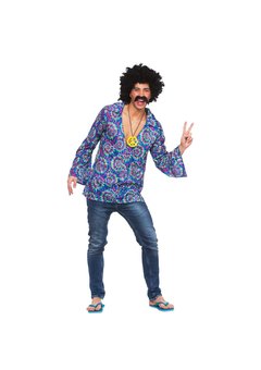 Hippie shirt Jesse met bloemen print