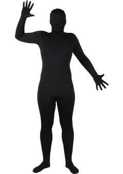 Skin suit pak zwart volwassenen