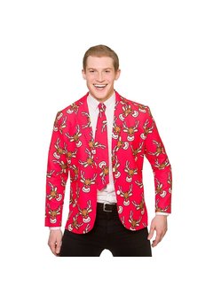 Kerst colbert Sjors met rendieren print