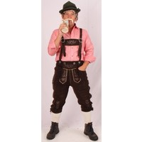 Mooie lederhose donkerbruin knee-over heren