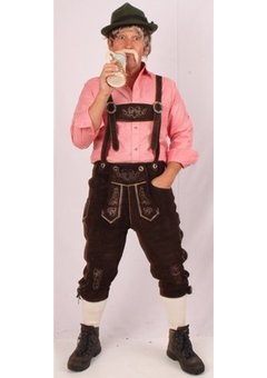 Lederhose donkerbruin knee-over heren