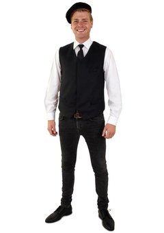 Gilet wol look zwart heren