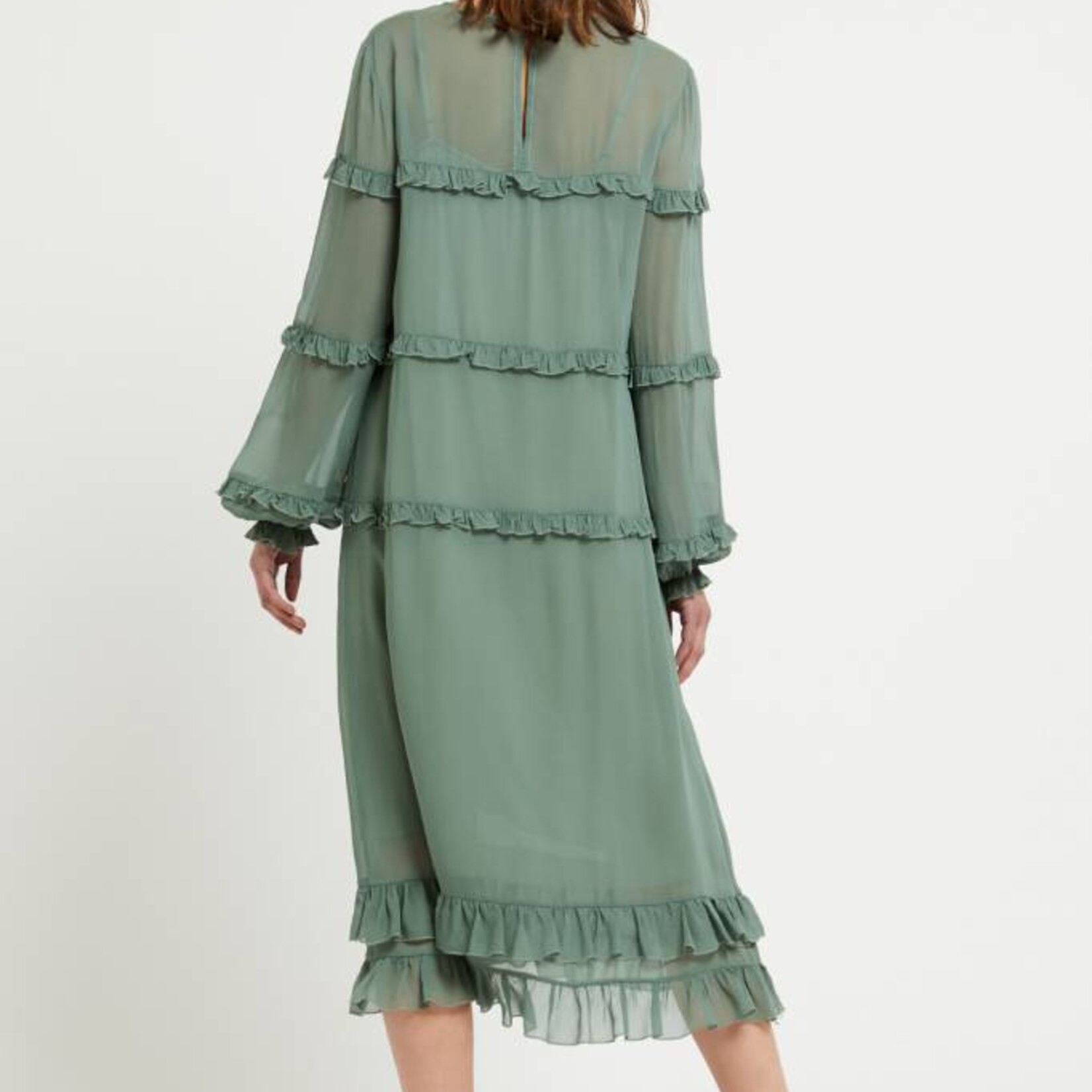 Ottod'Ame Viscose midi dress with ruches