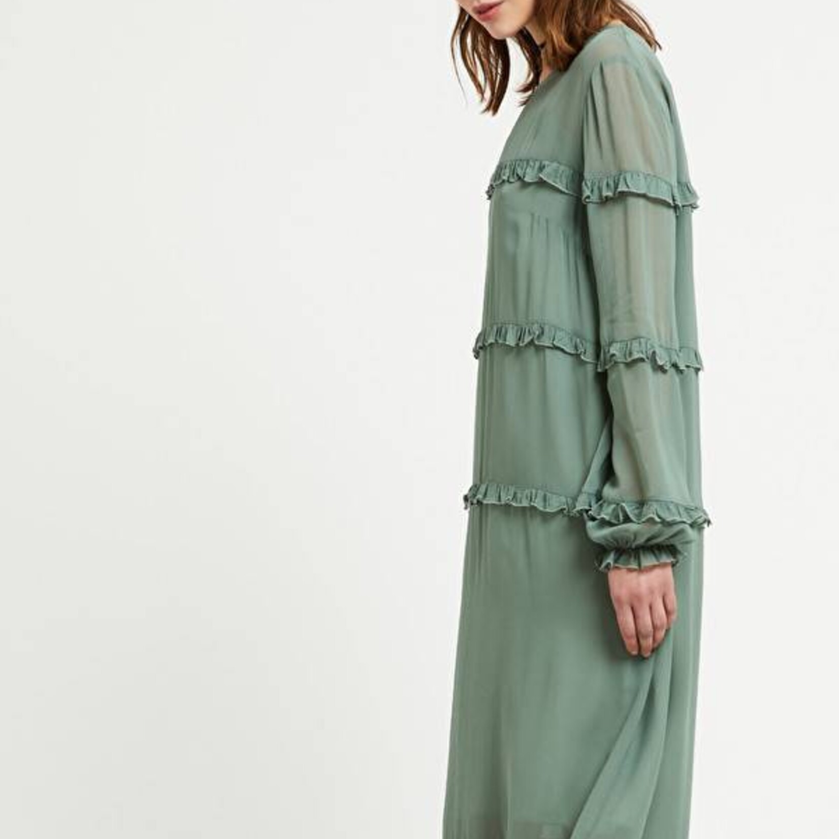 Ottod'Ame Viscose midi dress with ruches