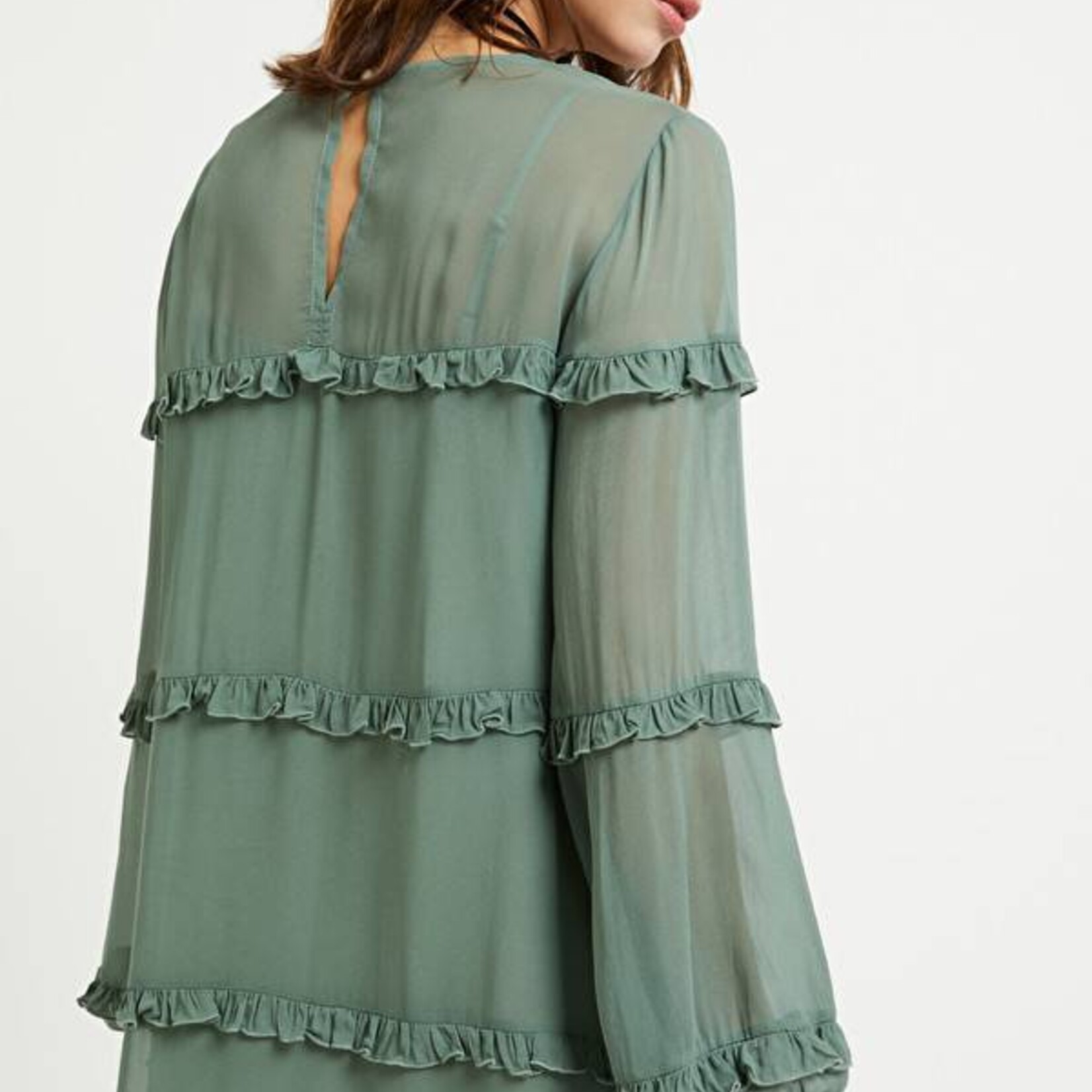 Ottod'Ame Viscose midi dress with ruches