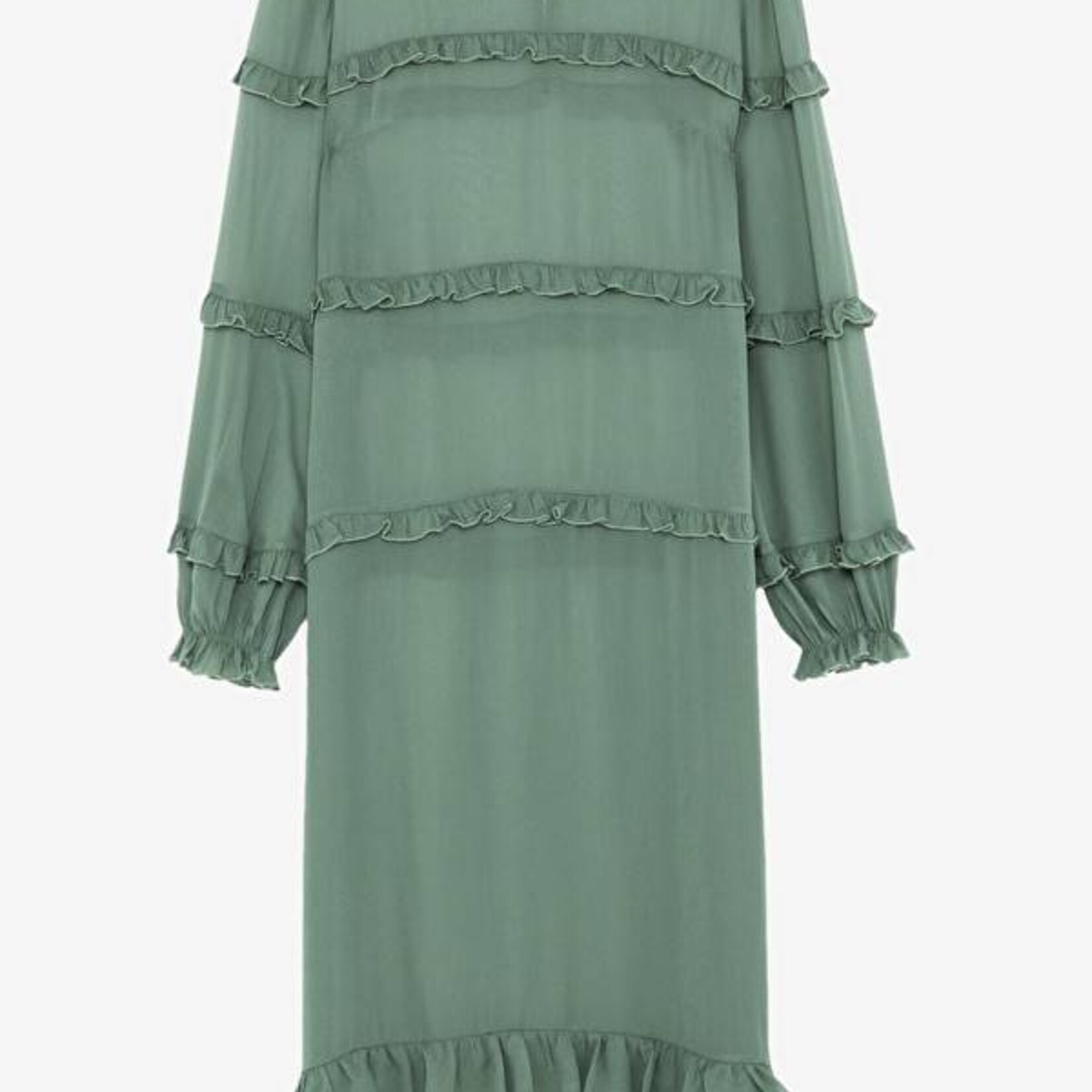 Ottod'Ame Viscose midi dress with ruches
