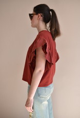Même Road t-shirt with ruffle sleeves