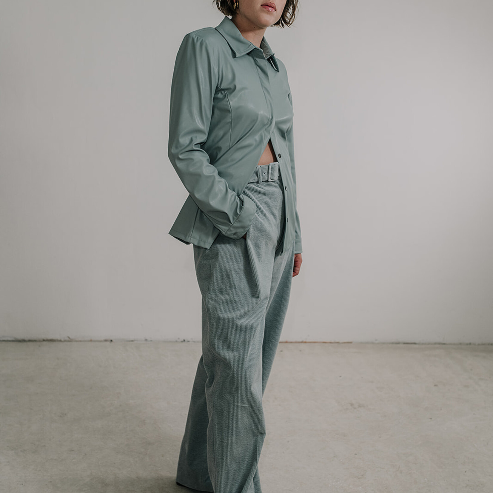 vegan leather shirt