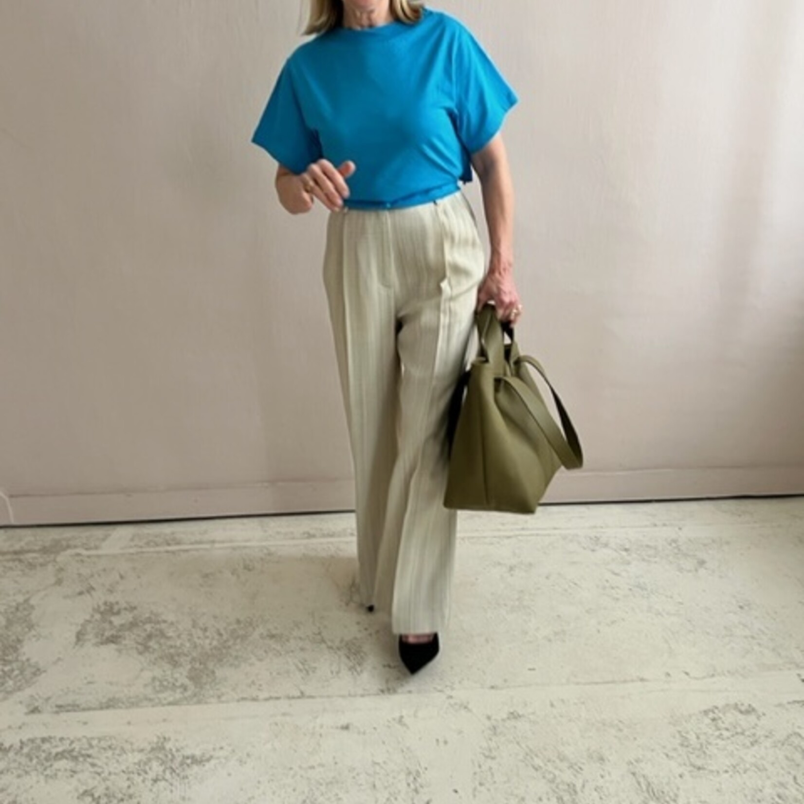 Tela T-shirt stripe blue