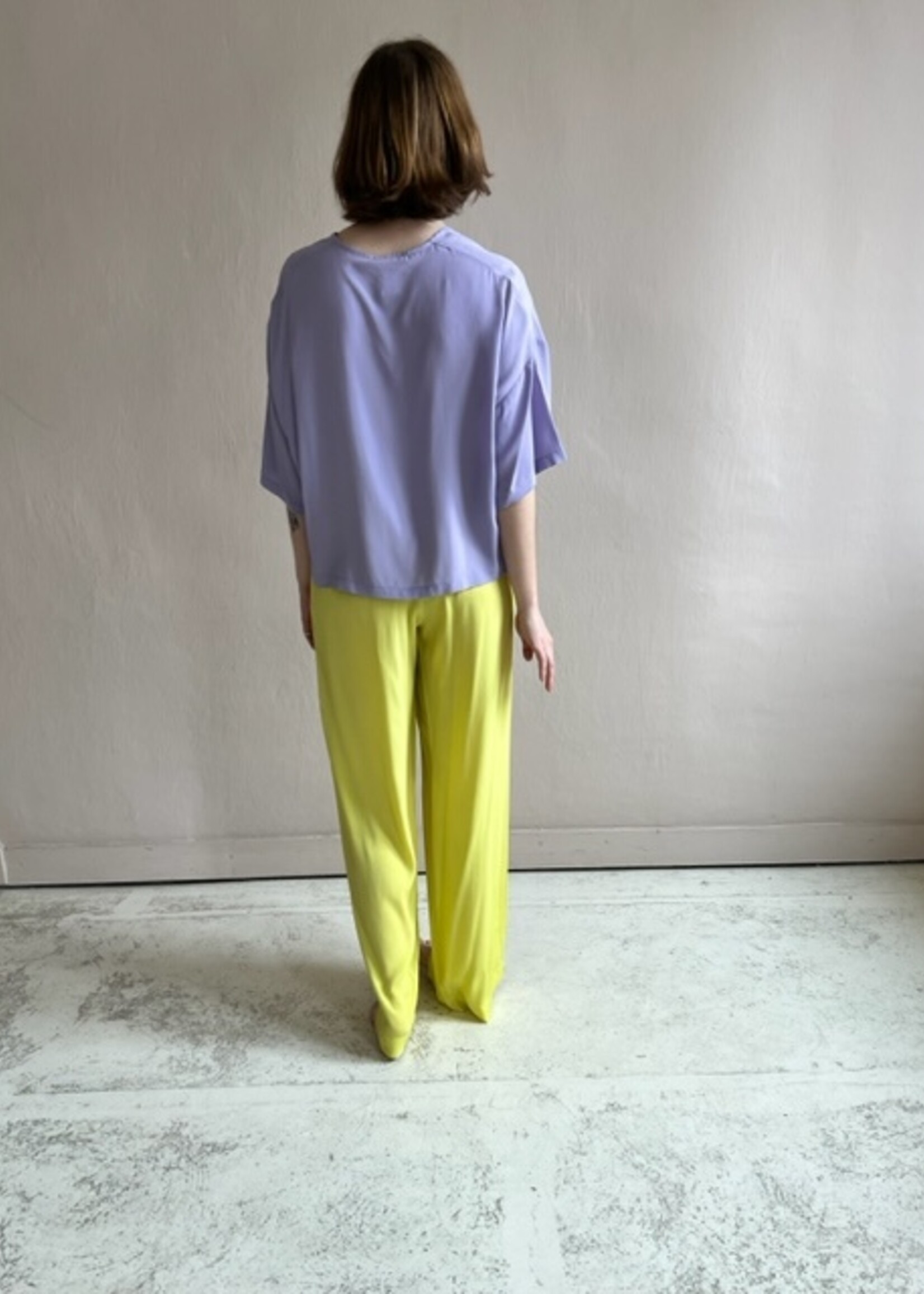Ottod'Ame Wide-leg silk-blend trousers yellow