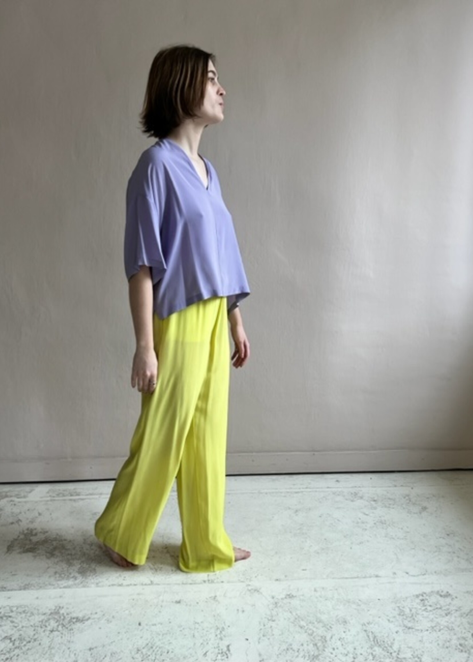 Ottod'Ame Wide-leg silk-blend trousers yellow
